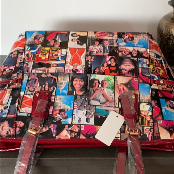 MICHELLE OBAMA Tote Bag Shiny Patent Leather - Picture 8 of 13